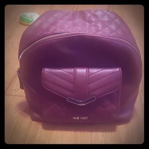 Nine west red burgundy backpack